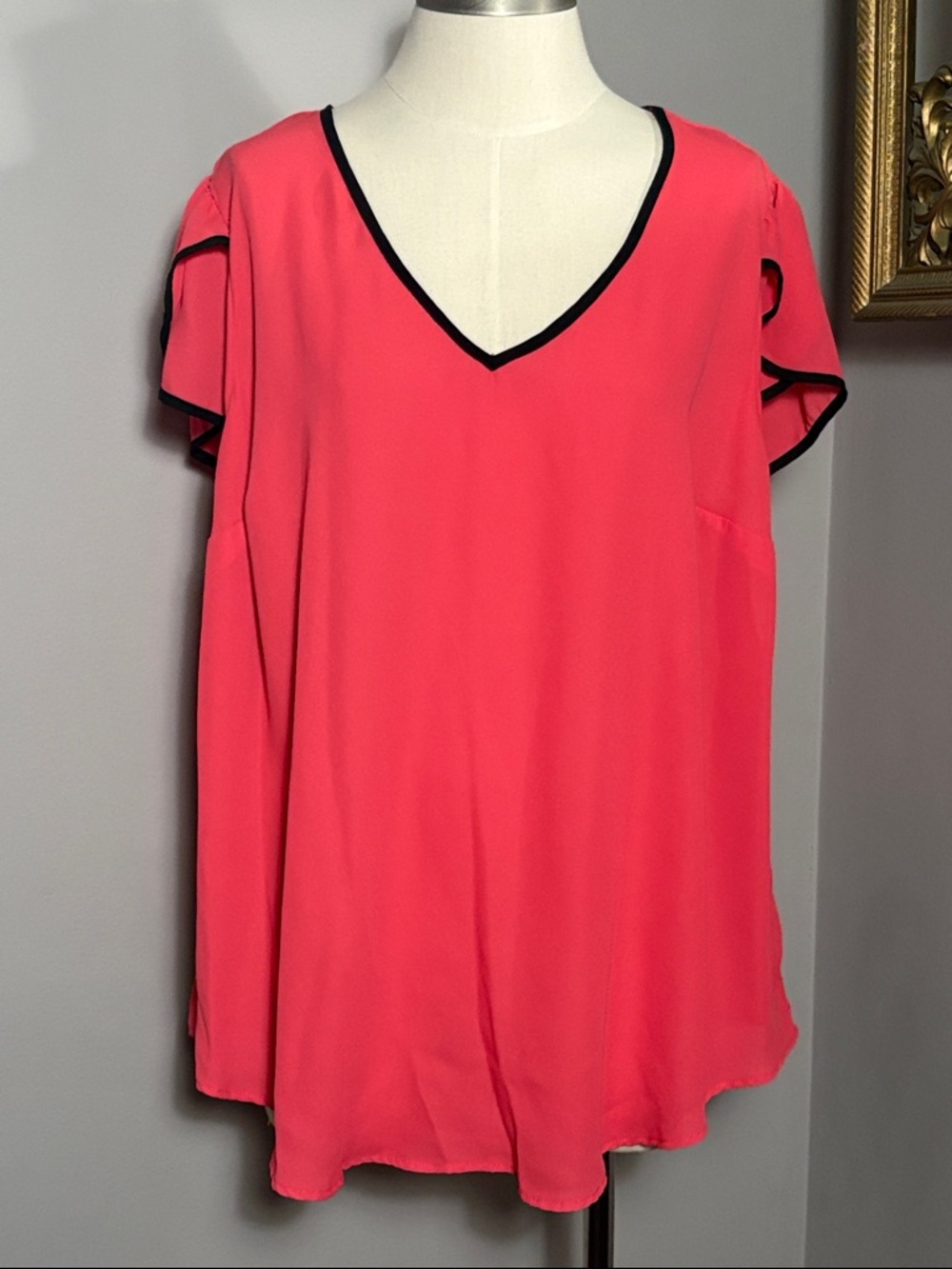 Torrid 2X Georgette Tulip Sleeve Blouse Tea Berry